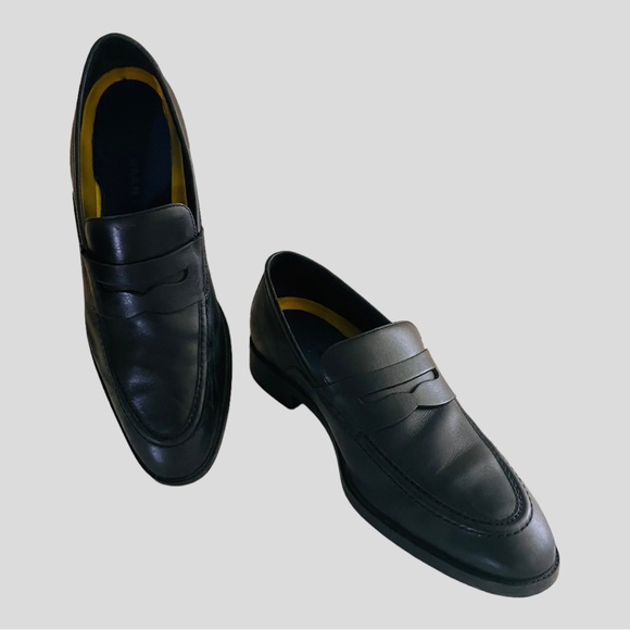 Cole Haan Hawthorne MensSize 11 Medium Shoes Black LeatherSlip On Penny Loafer